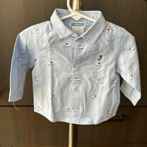 Jacadi - Size 6M Baby Shirt - Blue.